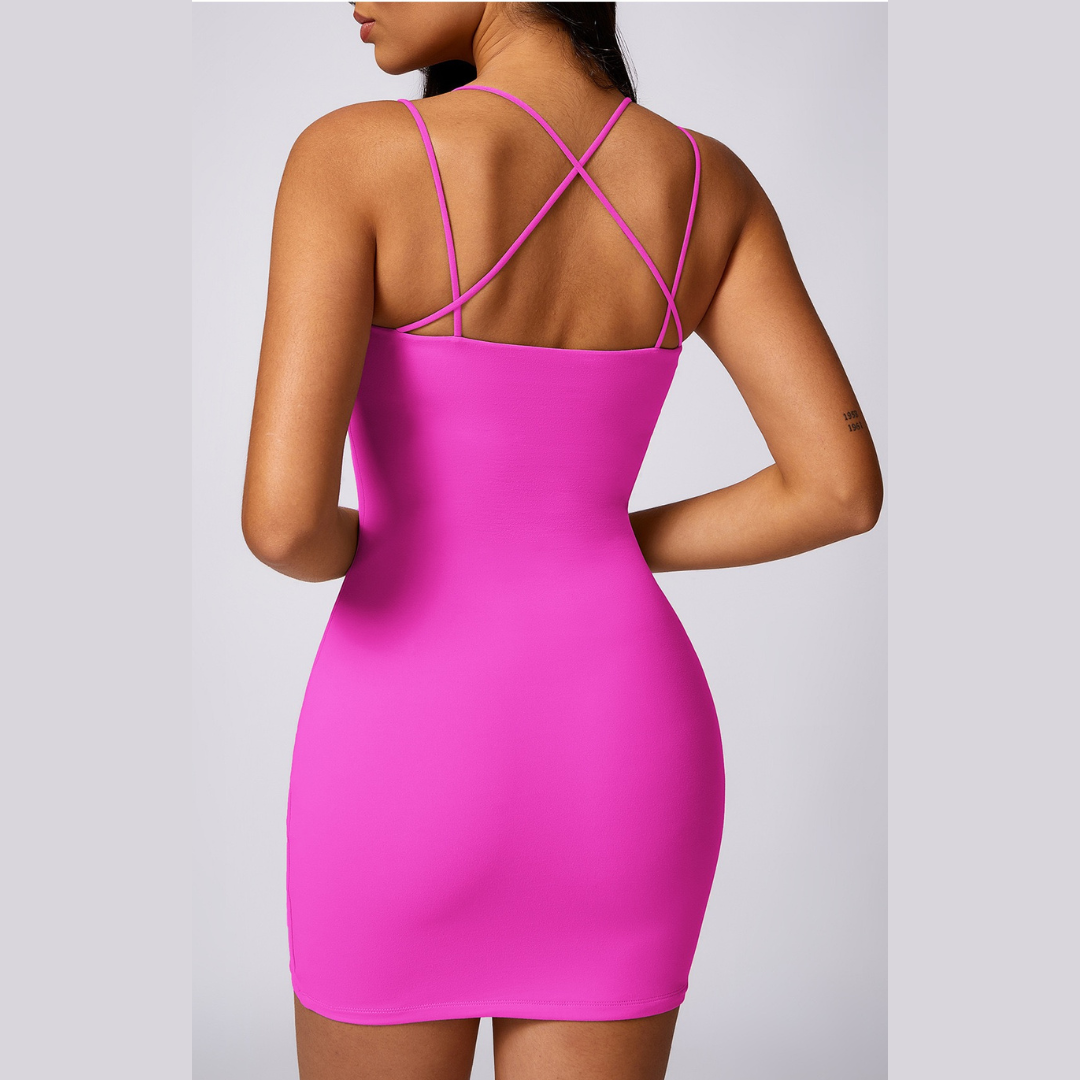 Premium One-Piece Bodycon Dress - Magenta