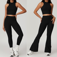 CAMILA Strong Support Vest Top Legging Set - Black