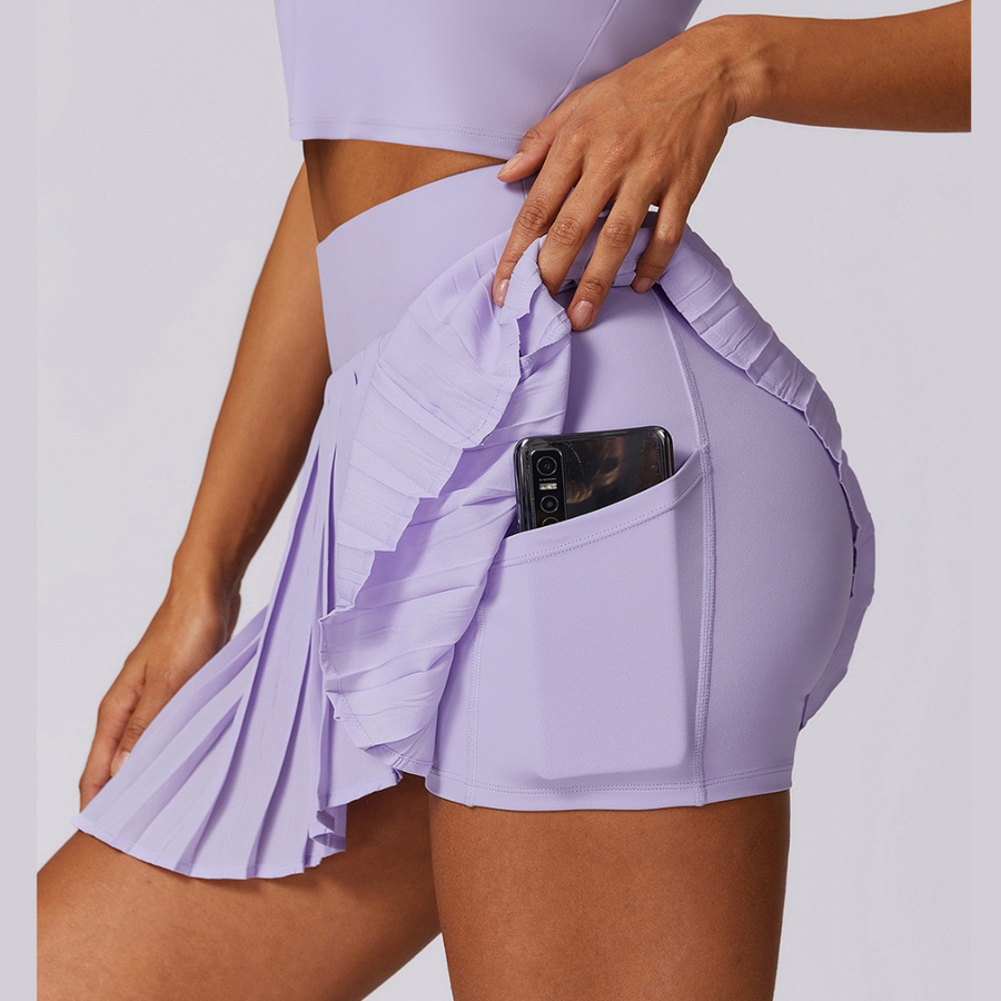 Cute Tennis Pleated Skirt - Purple