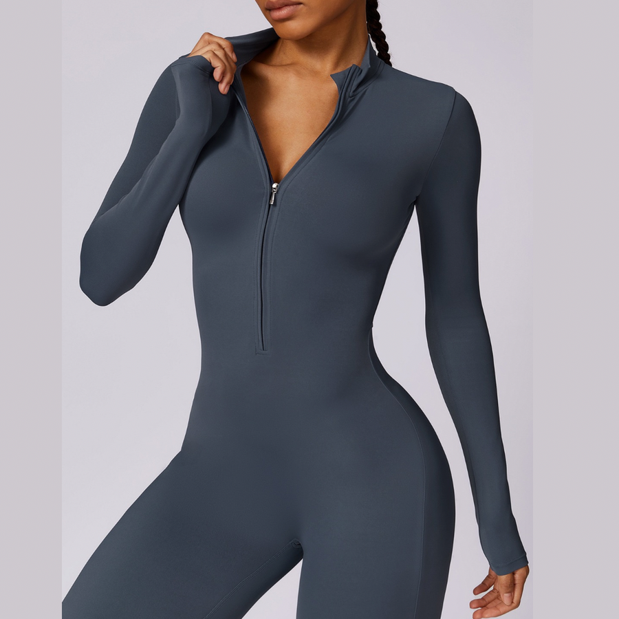 Classic Long-Sleeve Jumpsuit - Navy