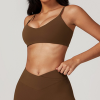 Sustainable Stylish Sports Bra Crop Top - Coffee