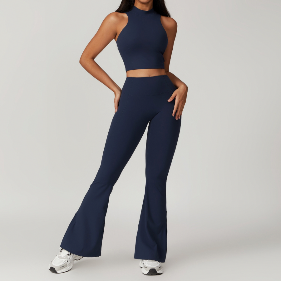 CAMILA Strong Support Vest Top Legging Set - Navy