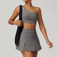 DONA Chic Single Shoulder Tennis Short Set - Grey