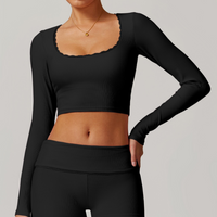 BONI Stylish Elegant Long Sleeve Top - Black