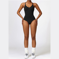 Classic V-Neck Fashionable Bodysuit - Black