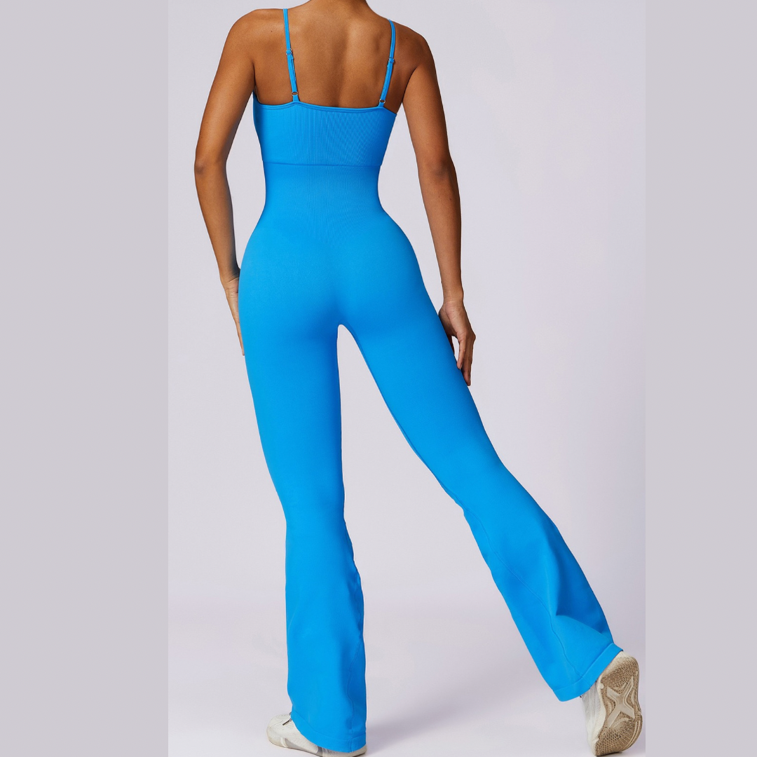 Seamless Premium Stylish Flared Jumpsuit - Electric Blue