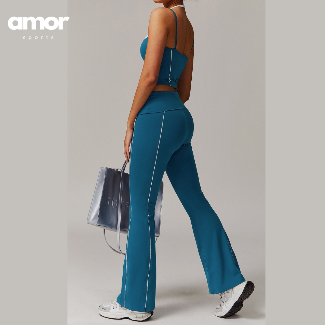 MAYA Premium Flared Legging Set - Blue