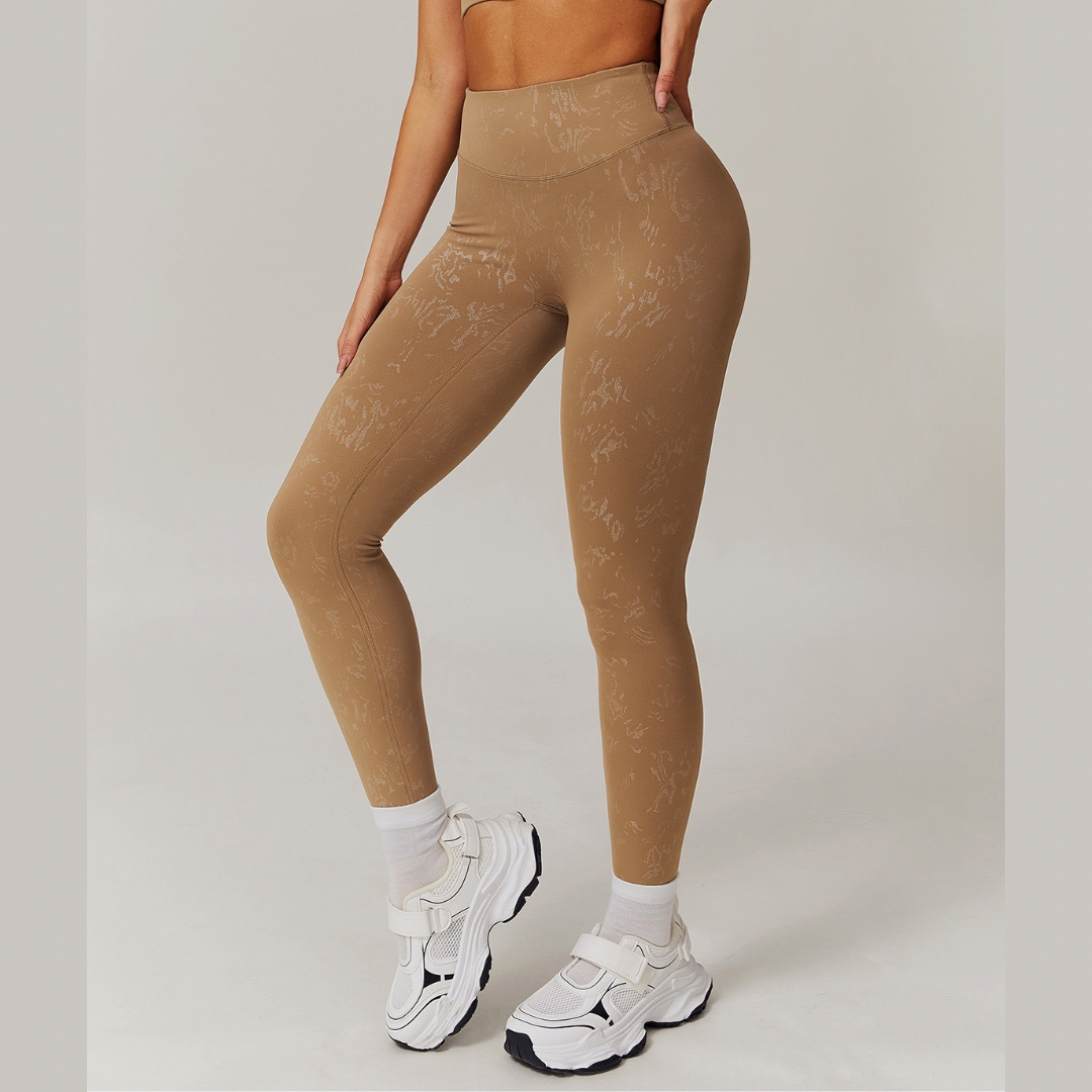 Elysian Glow Metallic Sculpt Legging - Brown