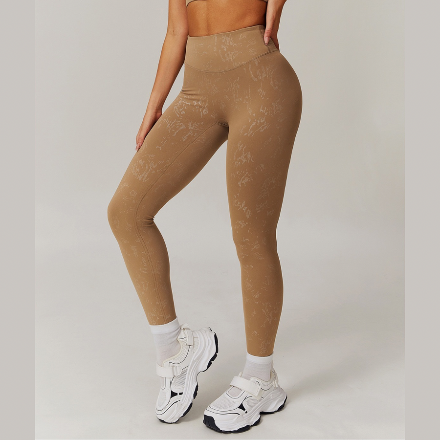 Elysian Glow Metallic Sculpt Legging - Brown