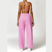 Backless Sexy Top Winter Pant Set - Pink