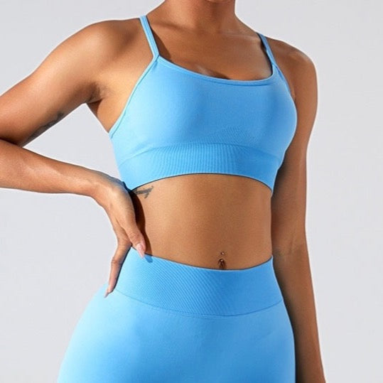 Premium Adjustable Crop Top - Blue