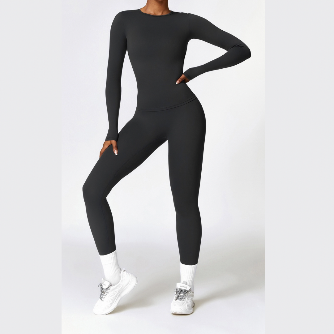 CHRISTIA Winter Long Sleeve Legging Set - Black