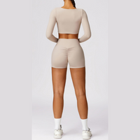 Long Sleeve Premium Short Set - Nude