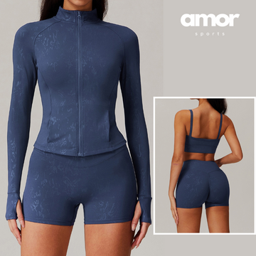 Elysian Glow 3pcs Sculpt Short Set - Navy