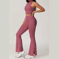 CAMILA Strong Support Vest Top Legging Set - Rose Vale