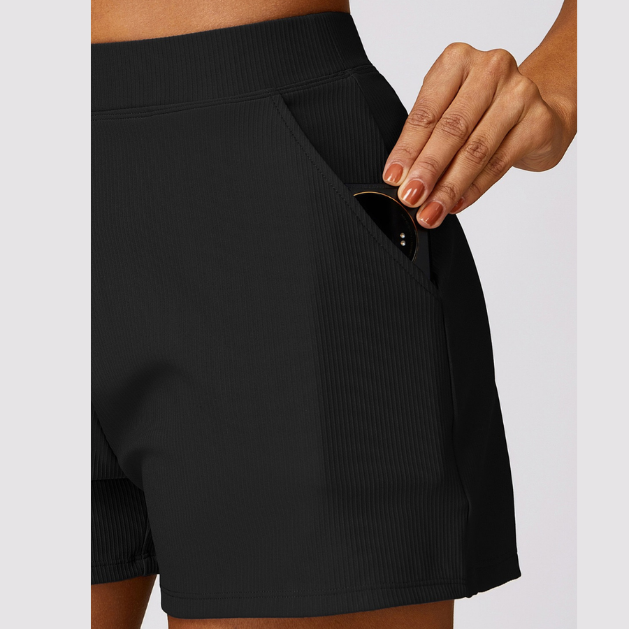 Ribbed Elegant and Stylish Short - Black