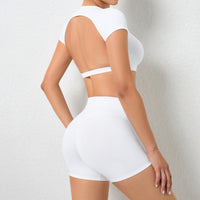 JESS Backless Stylish Summer Short Set - White