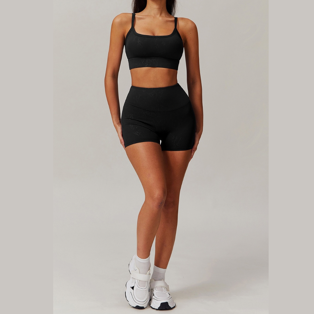 Elysian Glow Sculpt Short Set - Black