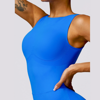 Seamless Deep-V Jumpsuit - Electric Blue