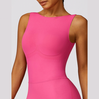 Seamless Deep-V Jumpsuit - Pink