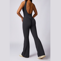 Adina Sexy Scrunch Backless Jumpsuit - Dark Grey