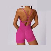 Slim Waist Seamless Romper - Magenta