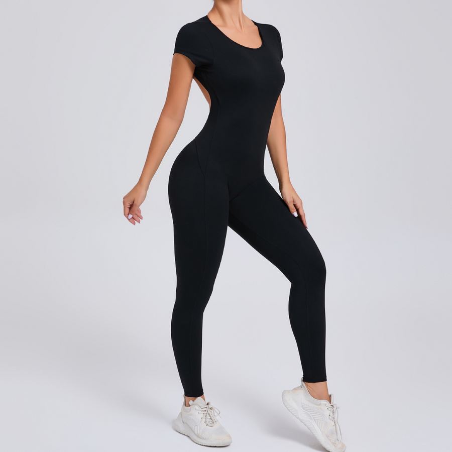 Sabrina Backless Stylish Jumpsuit - Black