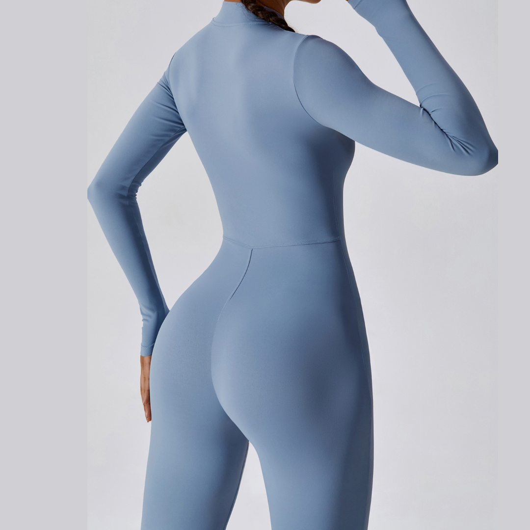 Classic Long-Sleeve Jumpsuit - Blue