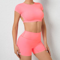 JESS Backless Stylish Summer Short Set - Pink