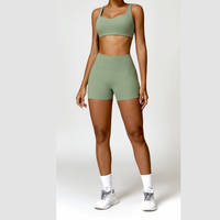 V-Top Scrunched Short Set - Πράσινο 