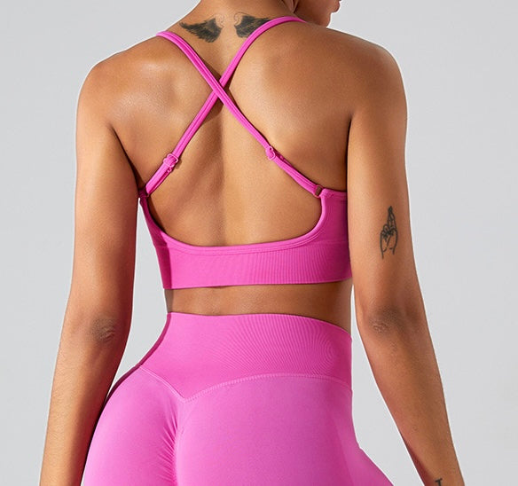 Premium ρυθμιζόμενο Crop Top - Hot Pink 