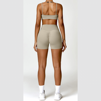 V-Top Scrunched Short Set - Cement