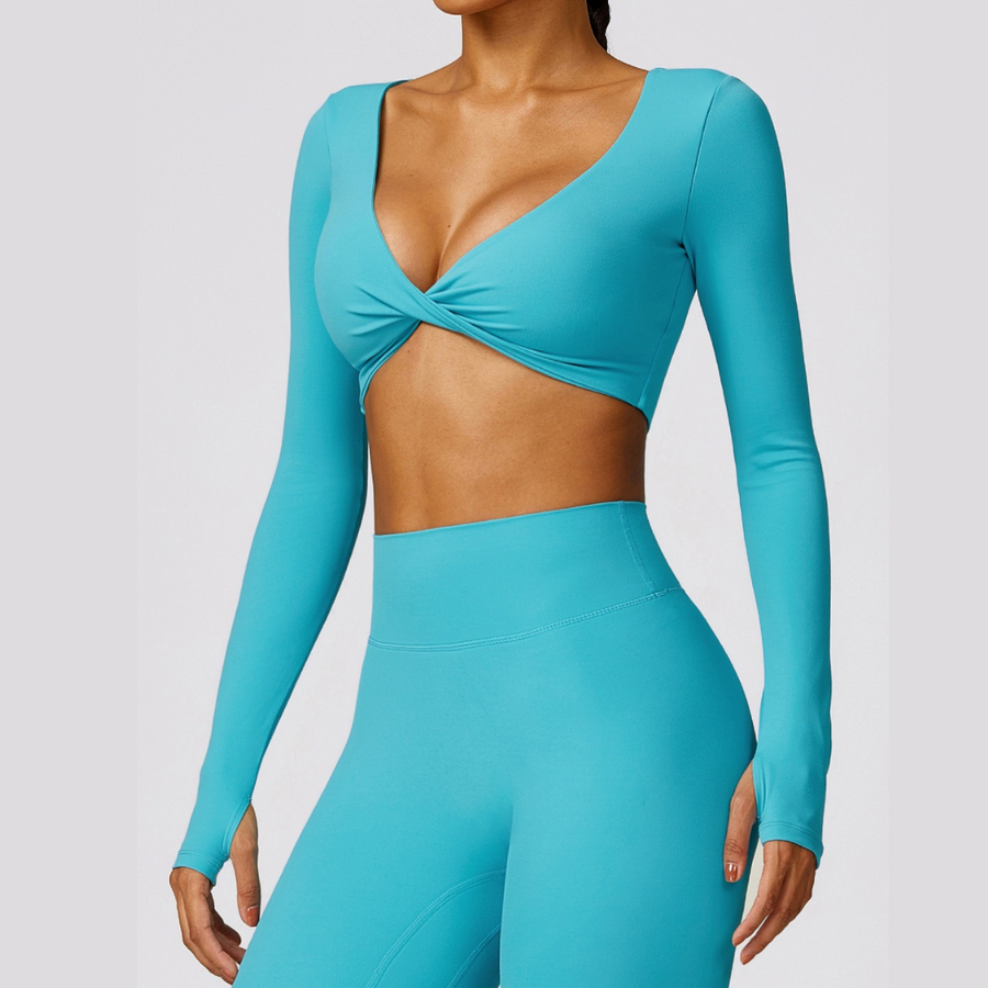 Sexy Long Sleeve Premium Legging Set - Aqua Lake