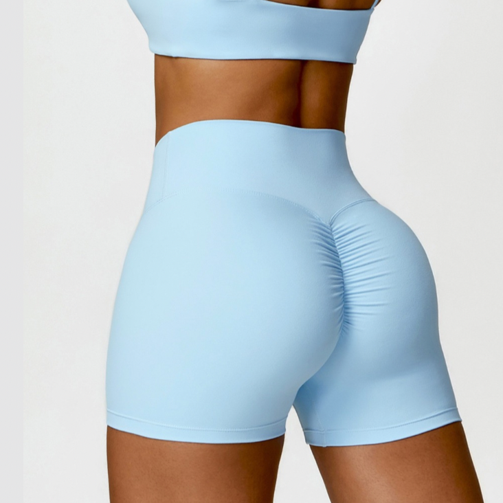 Premium Quality Scrunched Short - Blue