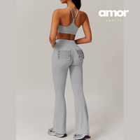 MANTA Unique Pocket Flared Legging Set - Grey