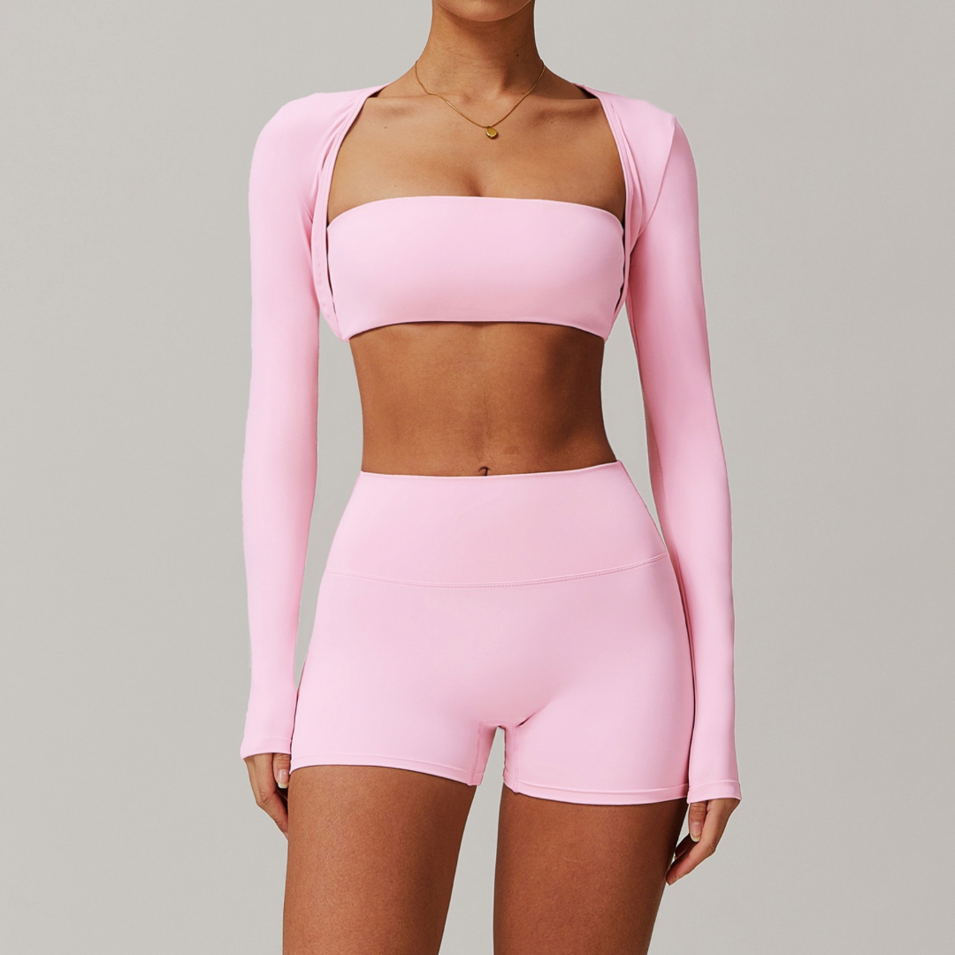 SleekFlex 3pcs Short Set - Pink