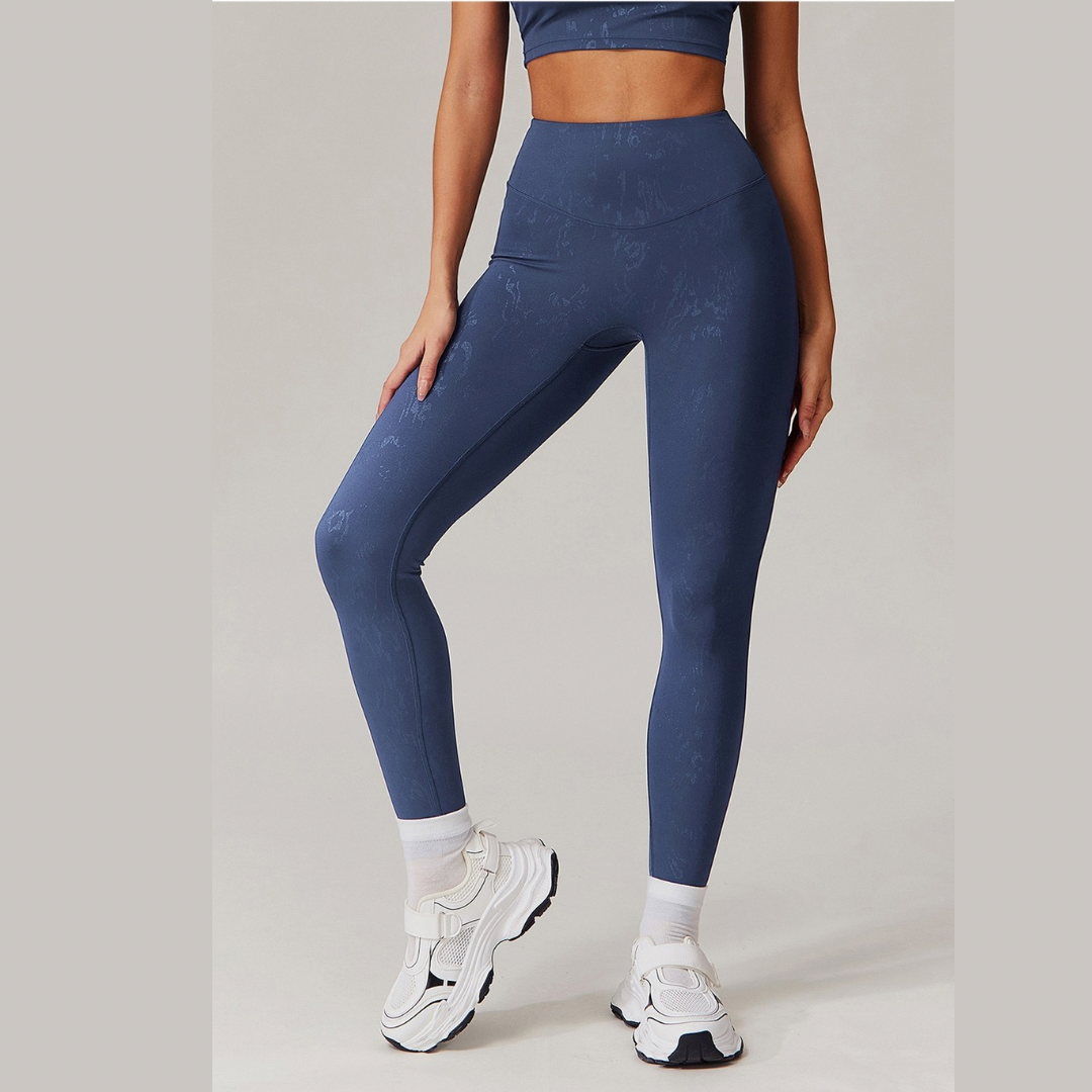 Elysian Glow Metallic Sculpt Legging - Navy