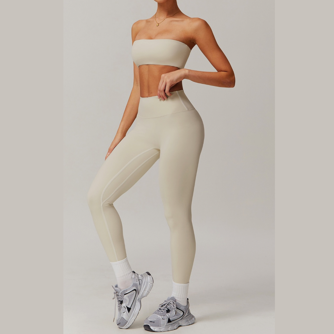 SleekFlex Strapless Legging Set - Beige
