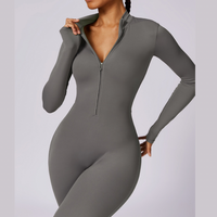 Classic Long-Sleeve Jumpsuit -  Grey