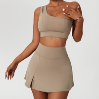 DONA Chic Single Shoulder Tennis Short Set - Latte