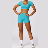 Short Sleeve Premium Short Set - Aqua Lake