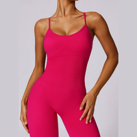 Seamless Premium Stylish Flared Jumpsuit - Rasberry