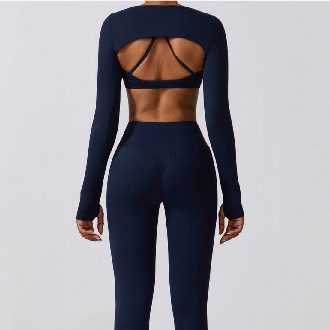 Spring Long Sleeve Stylish Top Navy Blue – amorsports