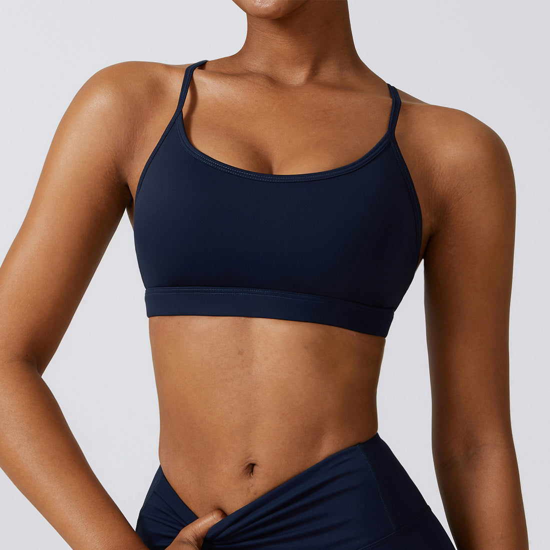 Stylish Cloud Soft Crop Top - Navy Blue