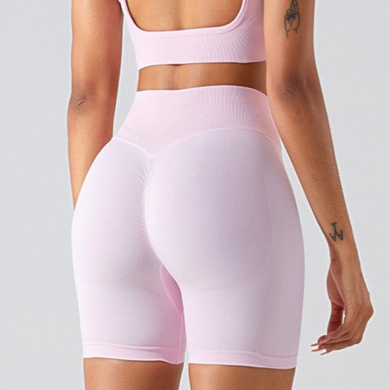 Premium Stylish Scrunched Slim Waist Short - Pink