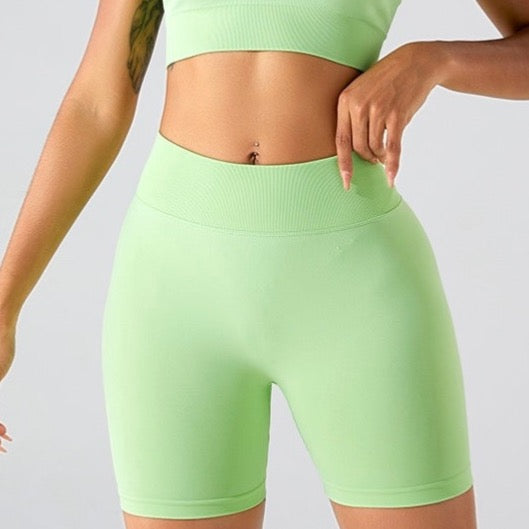 Premium Stylish Scrunched Slim Waist Short - Green