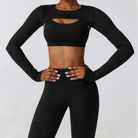 Spring Long Sleeve Stylish Top - Black