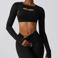 Spring Long Sleeve Stylish Top - Black