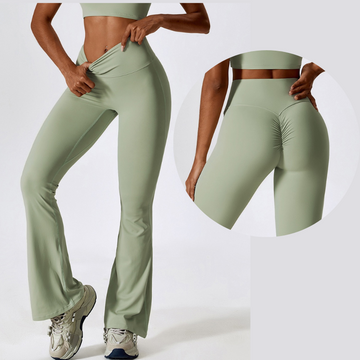 Fabulous Scrunch Flared Legging - Mint Green