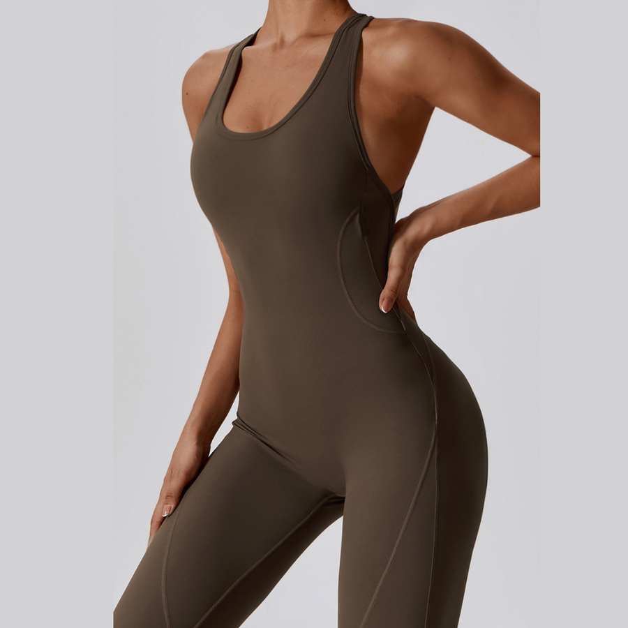 High Quality Stylish Jumpsuit - Brown